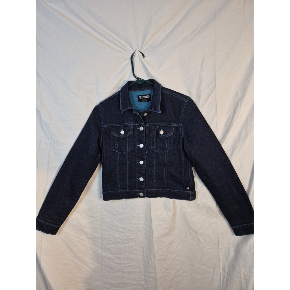 Vintage Ralph Lauren Jean Jacket, New Cotton, Cerulean Blue Lining, Size S